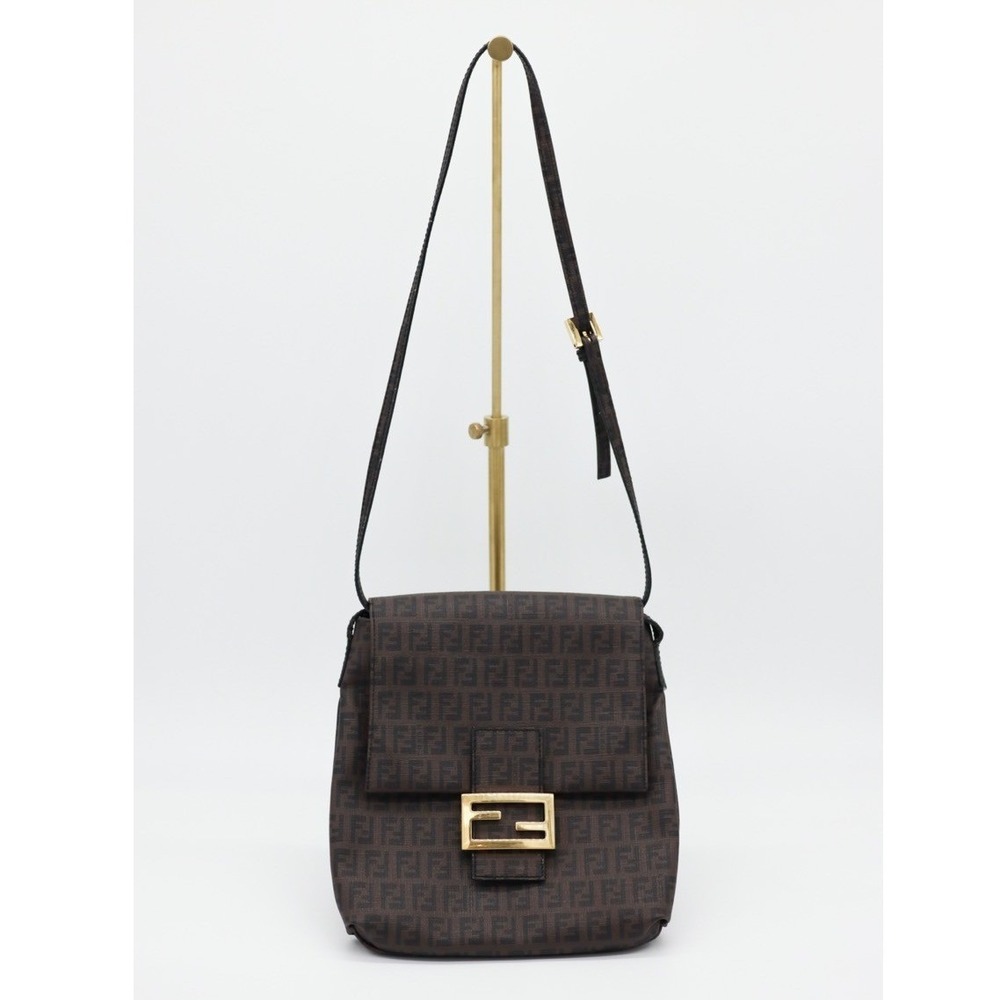 Fendi Zucchino‎ Coated Canvas Crossbody Flap Bag